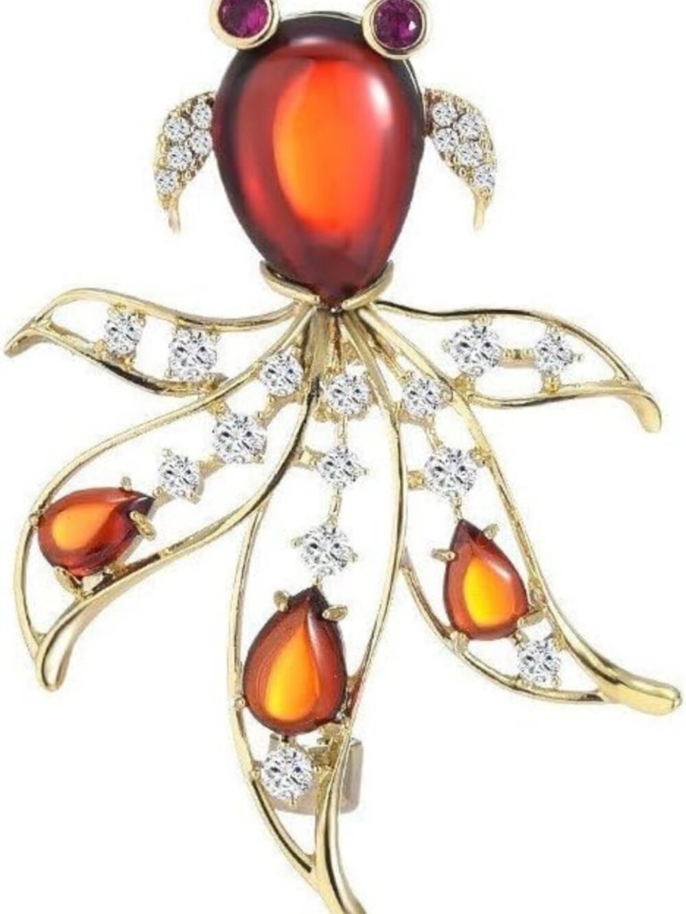 Elegant 18K Gold Rhinestone Animal Brooch Pin - Wedding & Holiday Dress